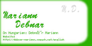 mariann debnar business card